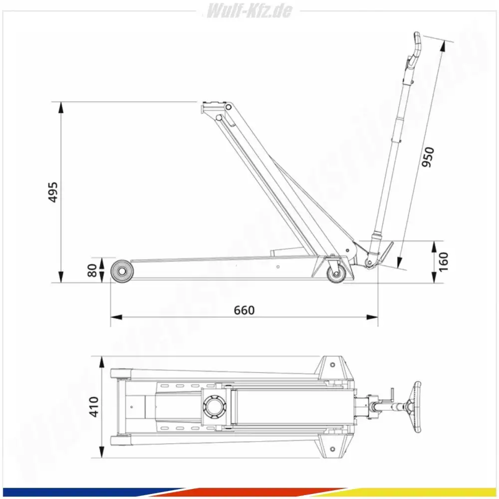 AC Hydraulic Wagenheber flache Ausführung 2t